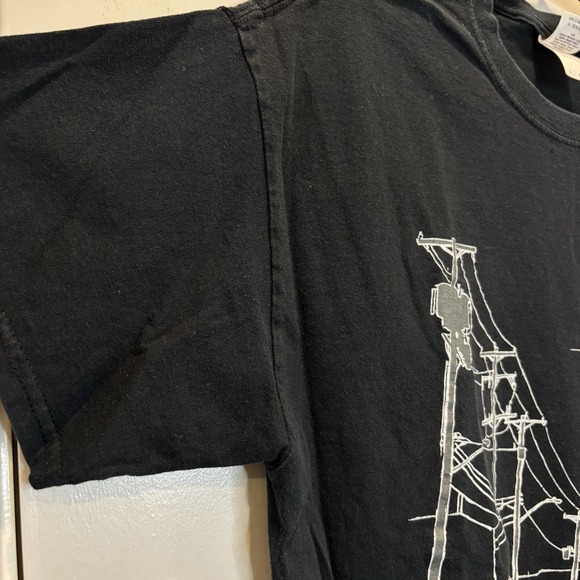 Lucero Band T-shirt Black White Power Line Art Large RARE READ - Picture 3 of 10